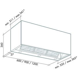 Вытяжка FALMEC integrata 90 inox (600)