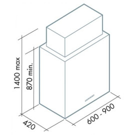 Вытяжка FALMEC LAGUNA IS STEEL 90 (корпус без стекла, островная, сталь) CLD