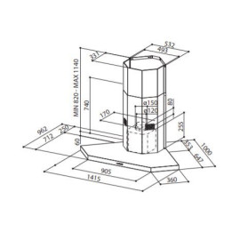 Вытяжка FABER STILO ANGOLO/SP LED EV8 X A100