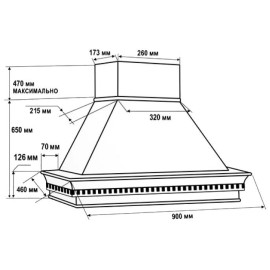 Каминная вытяжка VIALONA CAPPE Гальяно inca 900 90