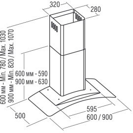 Вытяжка CATA GAMMA VL3 900 GLASS
