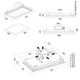 Вытяжка FALMEC nuvola isola 90 inox (без мотора)