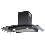 Вытяжка KRONASTEEL scarlett 900 black/dark glass/gold 5p с рейлингом