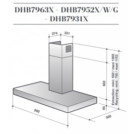 Вытяжка DE DIETRICH DHB7952W
