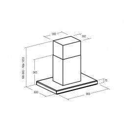 Каминная вытяжка CATA Isla Atlanta TC 90 inox