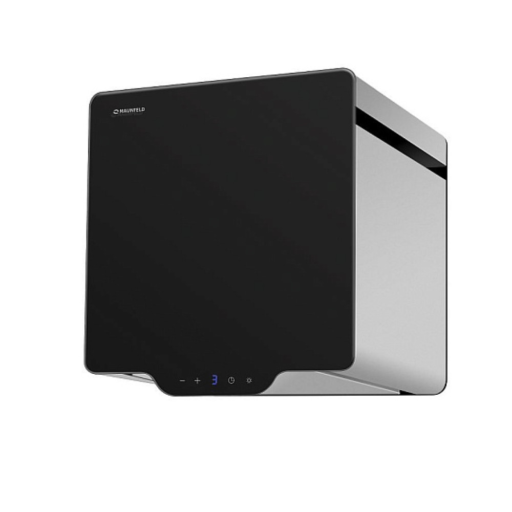 Вытяжка MAUNFELD BOX QUADRO 38 нержавейка/чёрное стекло