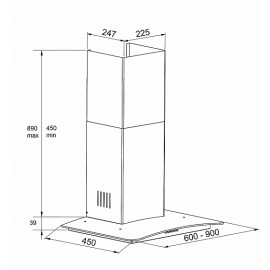 Вытяжка KUPPERSBERG kaminox 90 x 4hpb