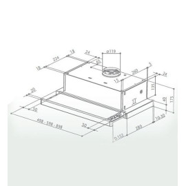 Вытяжка FABER 110.0260.821 FLEXA M6/40 AM/INOX A50, м/кассета