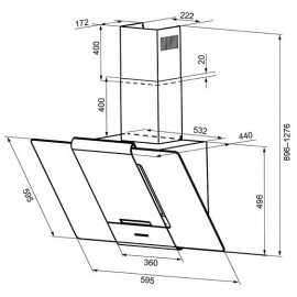 Вытяжка Kronasteel TALLI 600 inoxblack glass 3 P