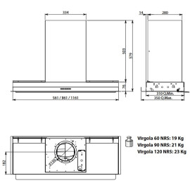 Вытяжка FALMEC VIRGOLA NRS 120 (CVJN20.E16P2#ZZZ3490F)