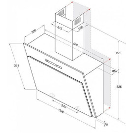 Каминная вытяжка Indesit IHVP 6.4 LL K черный/ нерж.сталь (155217)