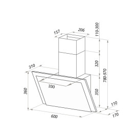 Вытяжка MAUNFELD TOWER TOUCH 60 белый/черное стекло