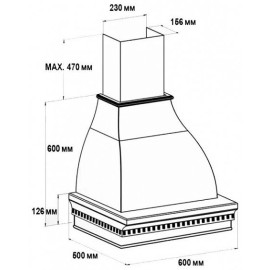 Каминная вытяжка VIALONA CAPPE Руджери ППУ inca 550 60