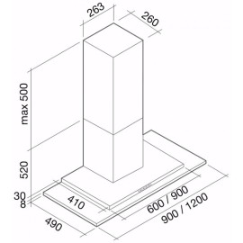 Вытяжка FALMEC kristal parete 120 ix/glass (800)
