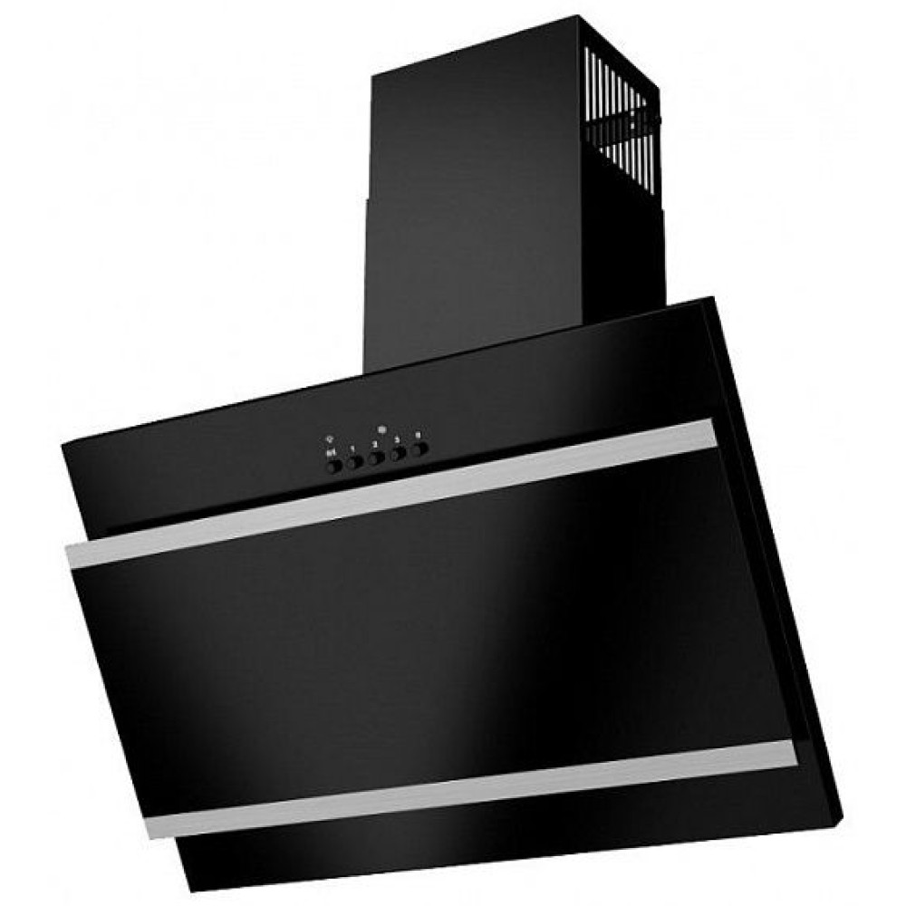 Вытяжка MAUNFELD tower g 50 black+satin strips (черный+черное стекло+сатин вставки)