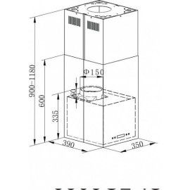 Вытяжка FALMEC quasar 90 vetro (800) stec чёрная
