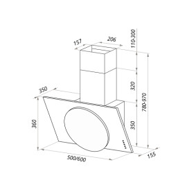 Вытяжка MAUNFELD TOWER L (PUSH) 50 черный/черное стекло
