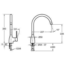 Смеситель для мойки JACOB DELAFON MARIETTE E23303-CP хром