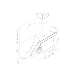Вытяжка PANDO P-732/90 CRISTAL BLANCO V.1050 ECO SEC PLUS