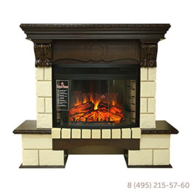 Камин ROYAL FLAME pierre luxe шампань под dioramic 28 (дуб темный)