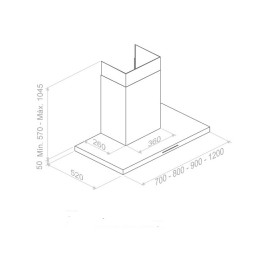 Вытяжка PANDO P-401/80 INOX V.1250 ECO SEC