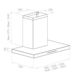 Вытяжка PANDO P-861/180 INOX V.1250 ECO SEC