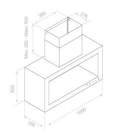Вытяжка PANDO P-960/100 INOX V.1250 ECO SEC