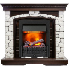 Камин DIMPLEX glasgow под danville delux black (темный дуб)