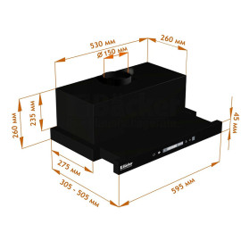 Вытяжка BACKER TH60CL-2F200-SHINY BLACK RC