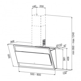 Вытяжка BEST OFFSET 800мм Черное стекло 07F63006