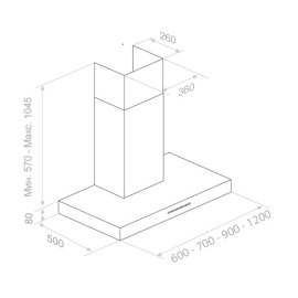 Вытяжка PANDO P-828/120 INOX V.850 SEC