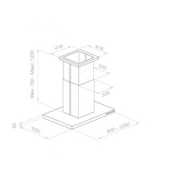 Вытяжка PANDO I-401/120 INOX V.1250 ECO SEC