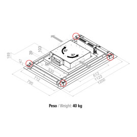 Вытяжка PANDO E-221/120 BLANCO V.1130 ECO SEC PLUS