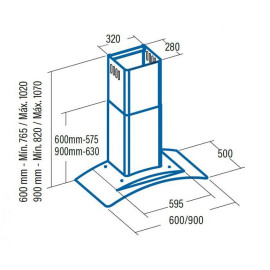 Вытяжка CATA C-600 Glass Black H