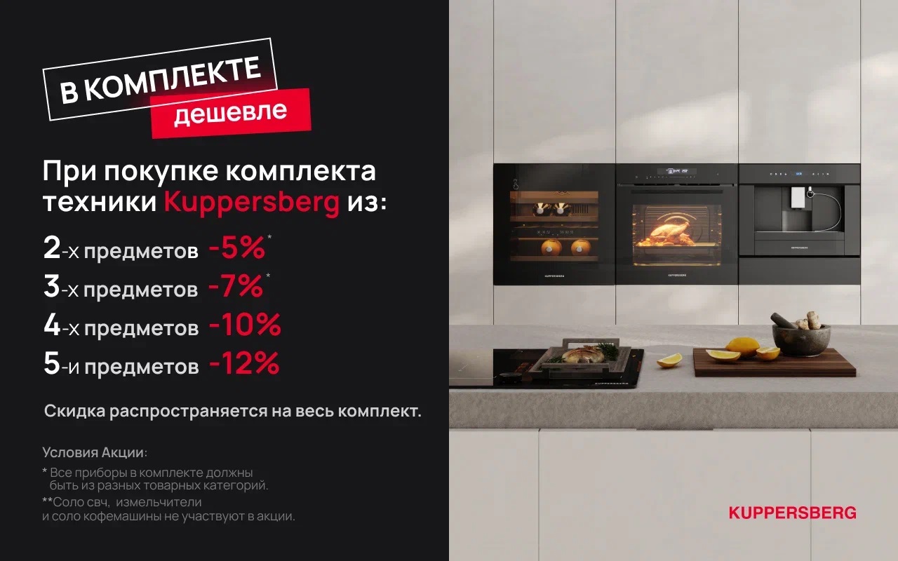 Акция KUPPERSBERG «Скидка на комплект»