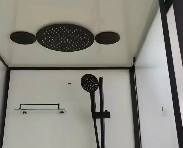 Душевая кабина FRANK F401 Black пристенная низкий поддон прозрачное стекло