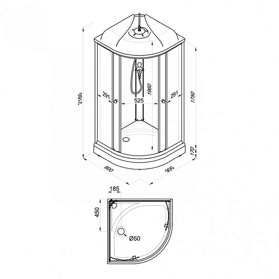 Душевая кабина NIAGARA Light L90/17