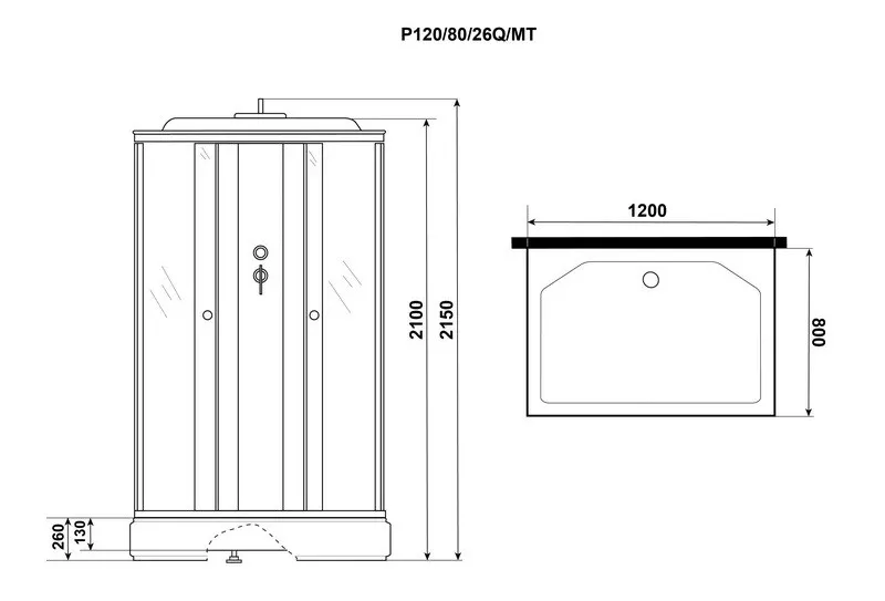 Душевая кабина NIAGARA Promo P120/80/26Q/MT