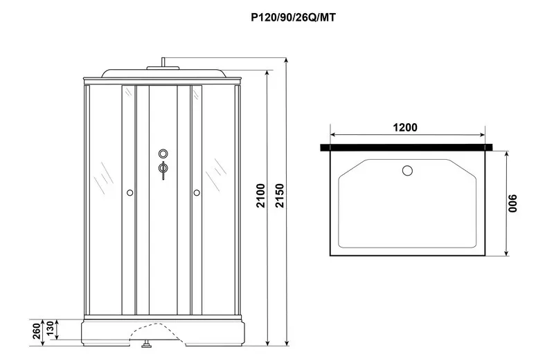 Душевая кабина NIAGARA Promo P120/90/26Q/MT