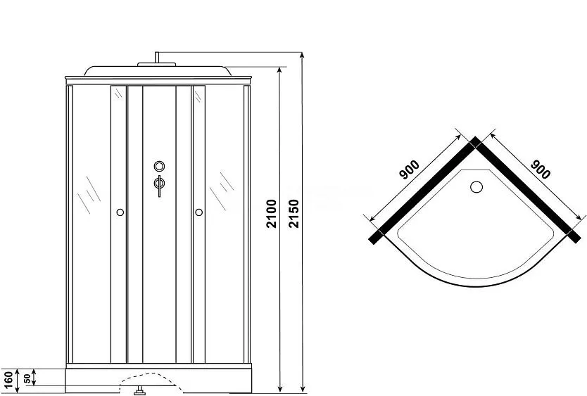 Душевая кабина NIAGARA Promo P90/17/MT