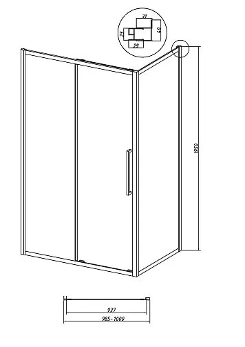 Боковая стенка GROSSMAN 200.K33.02.100.21.02 черный матовый