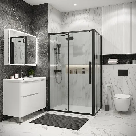 Душевое ограждение GROSSMAN 100.K33.02.120.21.02-200.K33.02.90.21.02 черный матовый