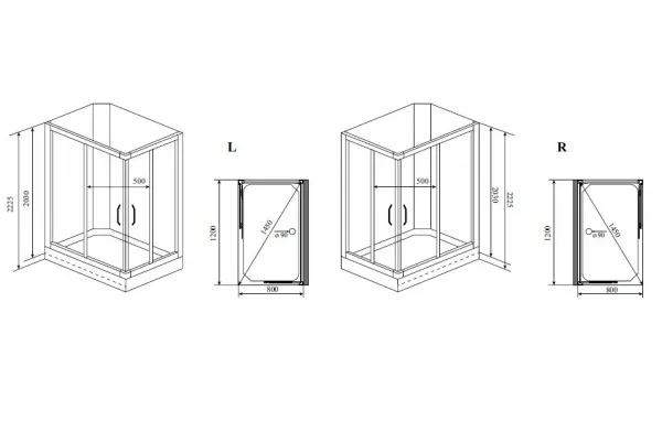 Душевая кабина TIMO Premium ILMA 102 L