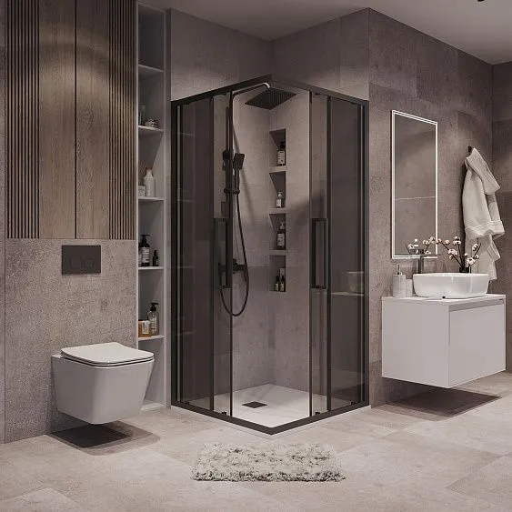 Душевое ограждение GROSSMAN 300.K33.02.9090.21.10 черный матовый