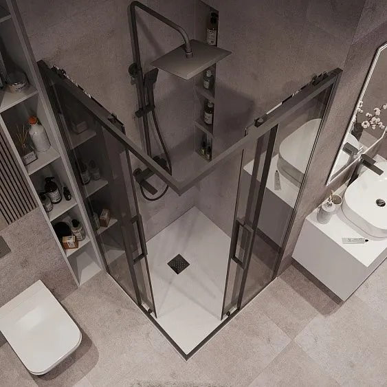 Душевое ограждение GROSSMAN 300.K33.02.9090.21.10 черный матовый