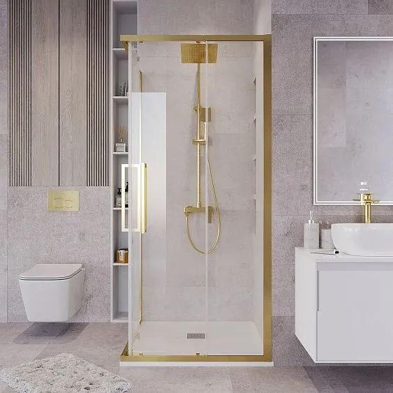 Душевое ограждение GROSSMAN 300.K33.02.8080.32.00 золото сатин