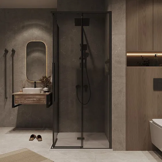 1/2 душевого ограждения GROSSMAN 1/2.K33.01.11.21.10 черный матовый