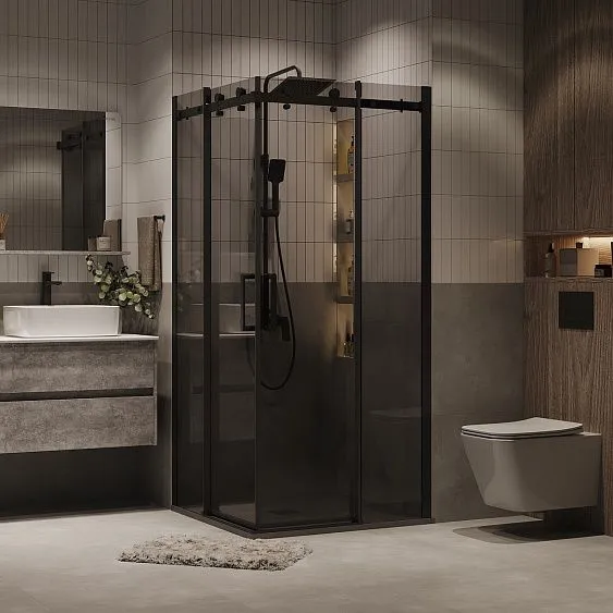 Душевое ограждение GROSSMAN 300.K33.04.8080.21.10 черный матовый