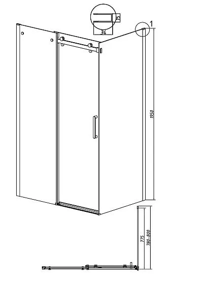 Боковая стенка GROSSMAN 200.K33.04.80.21.00 черный матовый