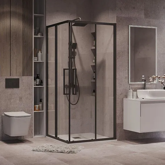 Душевое ограждение GROSSMAN 300.K33.02.1010.21.00 черный матовый